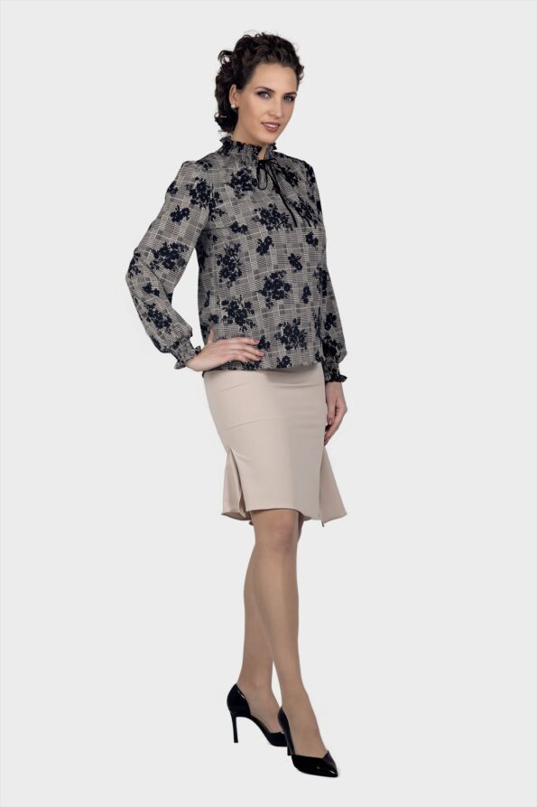 Glencheck Flower Blouse - Image 4