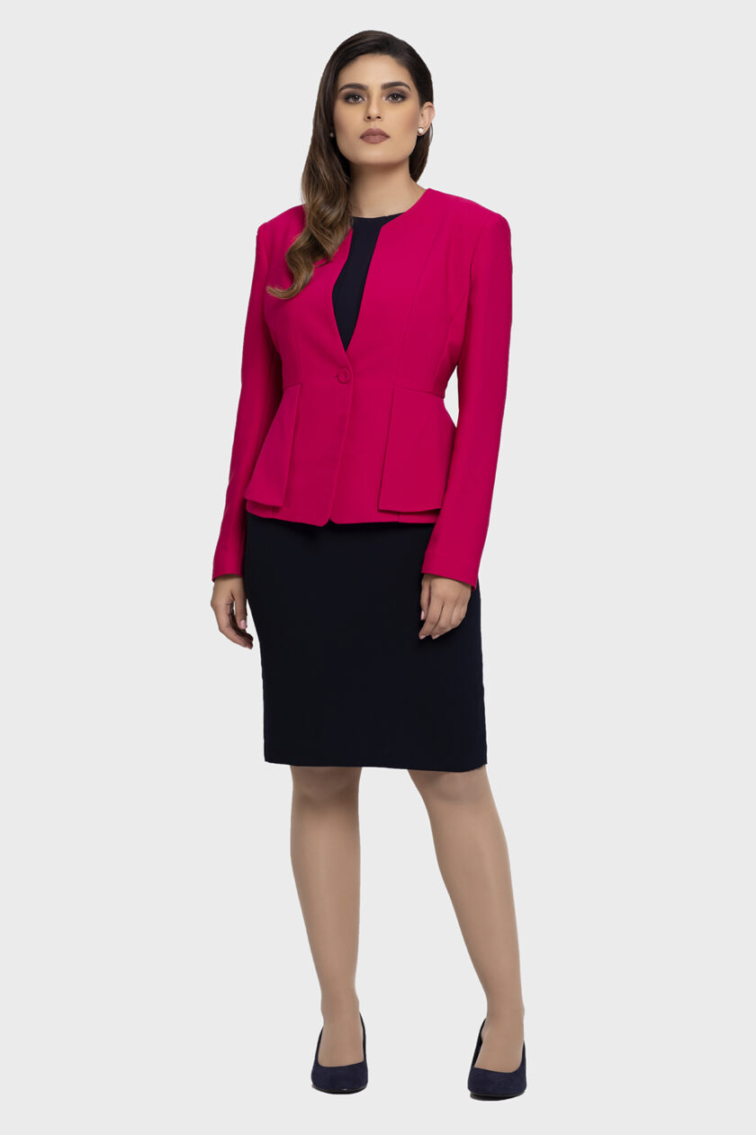 Pink Double Peplum Jacket
