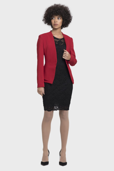 Red Side Peplum Jacket