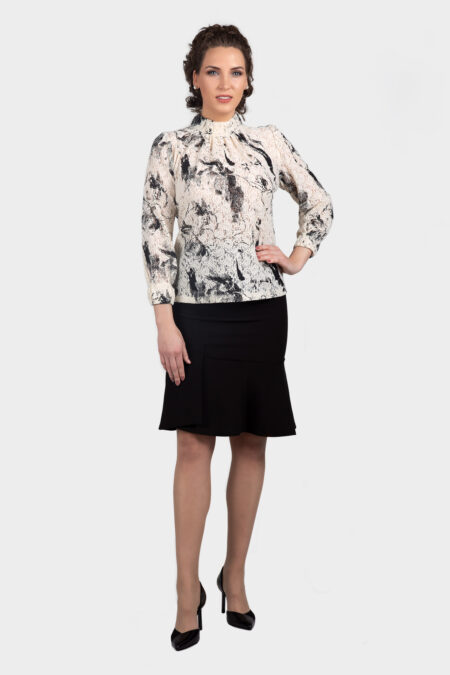 Floral High Neck Lace Blouse