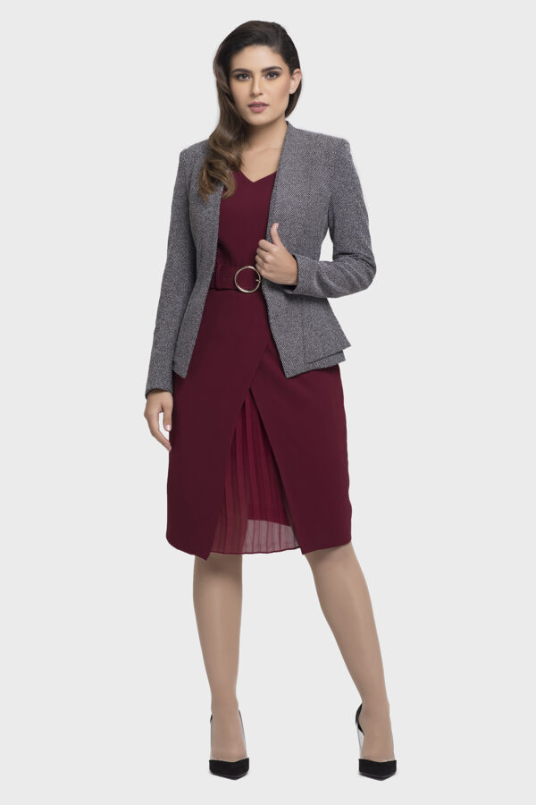 Gray Side Peplum Jacket