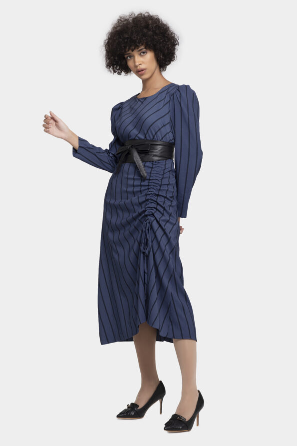 Blue Stripped Long String Dress - Image 3