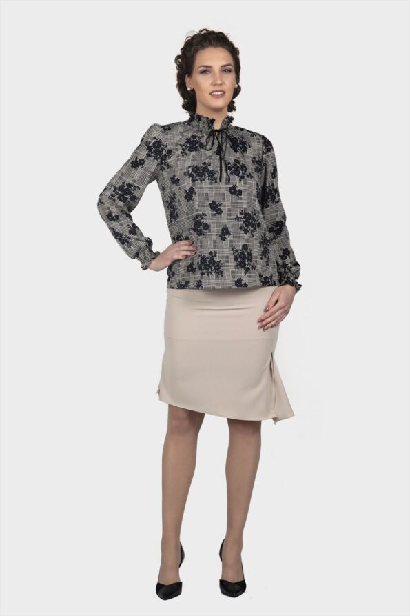Glencheck Flower Blouse - Image 3