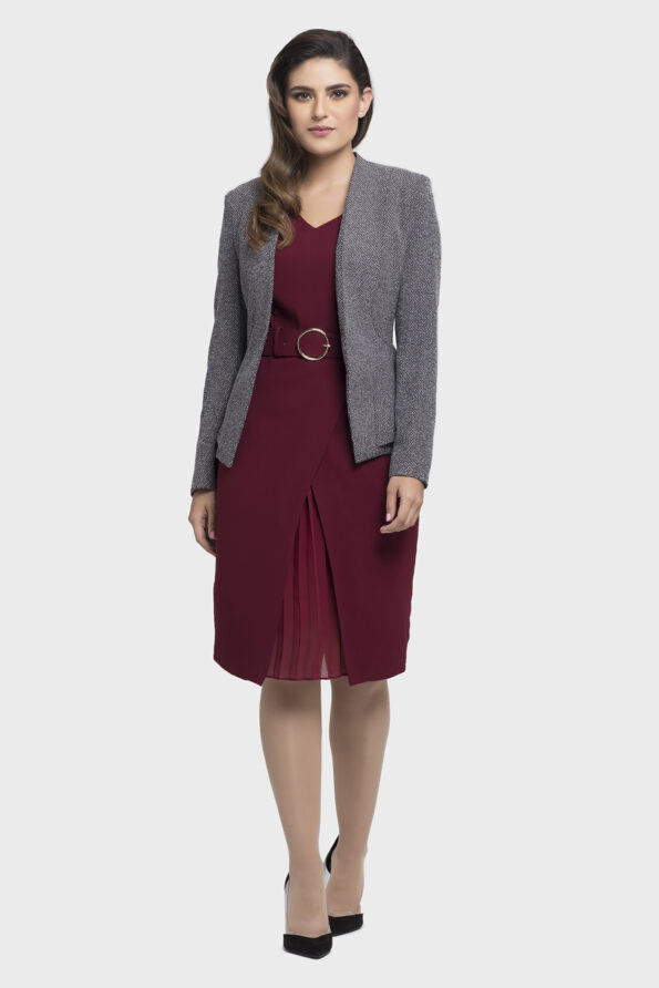 Gray Side Peplum Jacket - Image 3