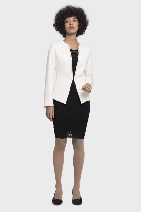 Cream Beadline Frill Jacket