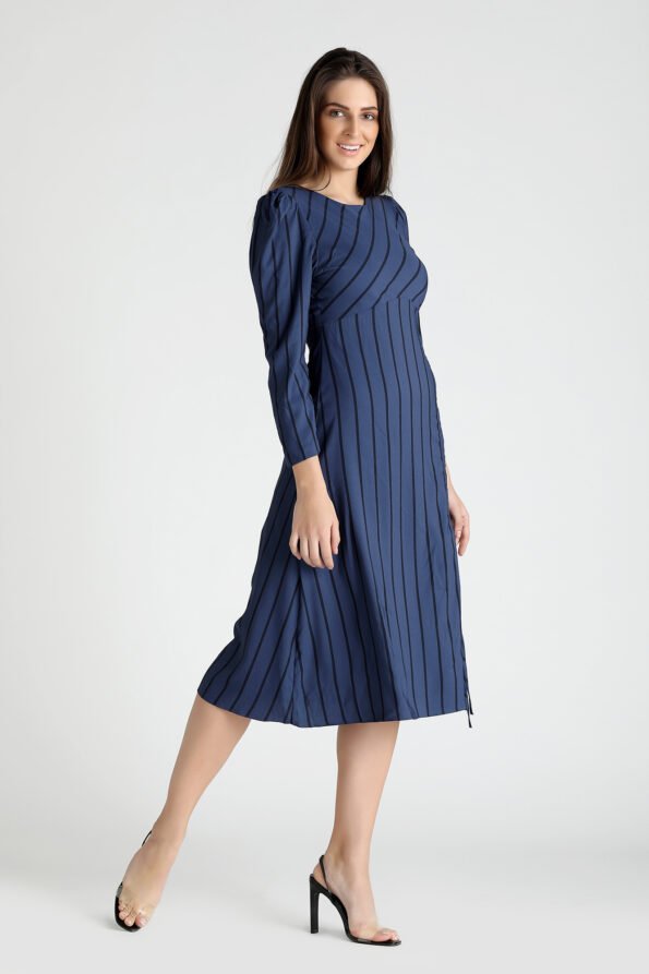 Blue Stripped Long String Dress - Image 6