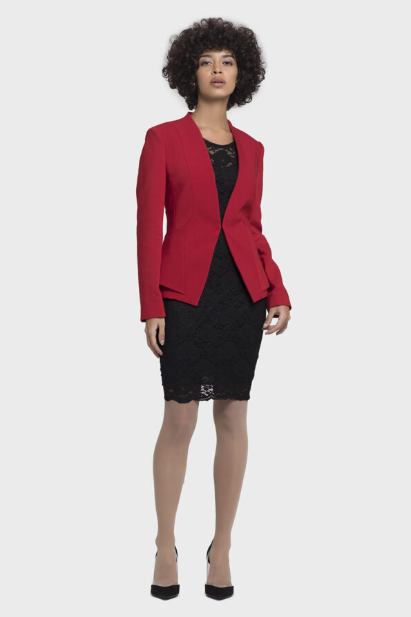 Red Side Peplum Jacket - Image 6
