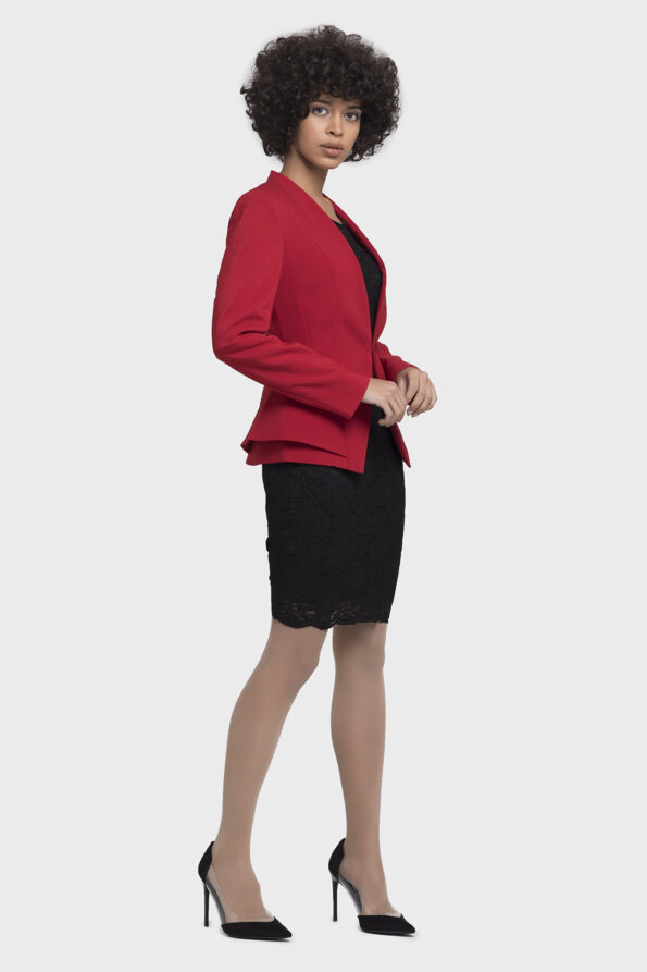 Red Side Peplum Jacket - Image 4