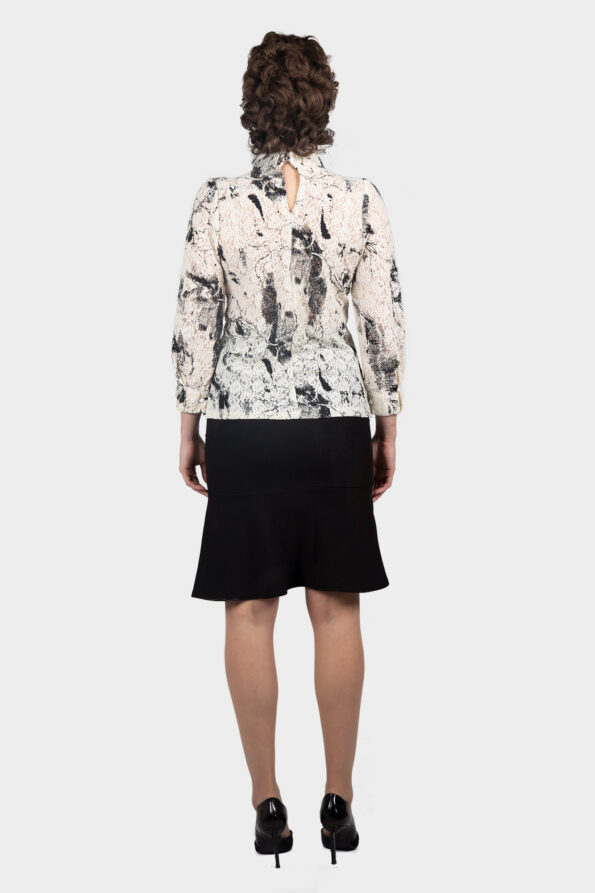 Floral High Neck Lace Blouse - Image 4