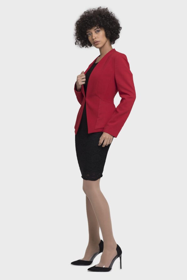 Red Side Peplum Jacket - Image 3