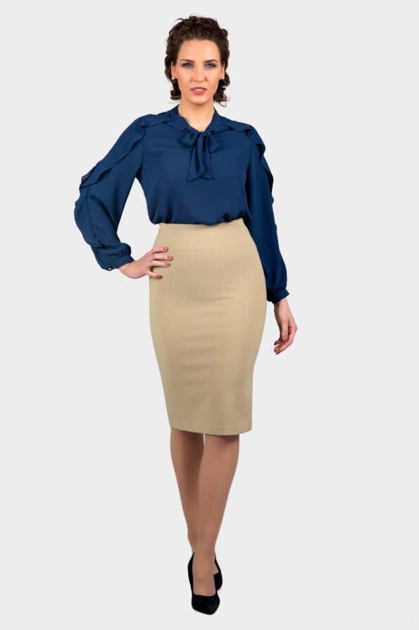 Sleeve Ruffled Tie Neck Blouse - Image 5