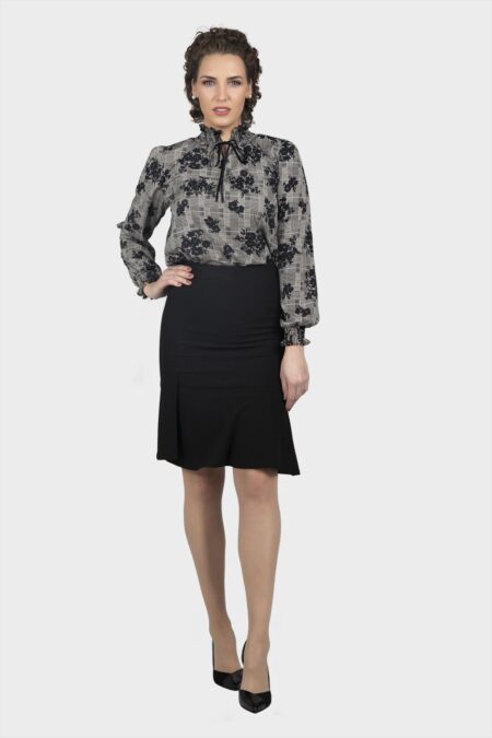 Glencheck Flower Blouse
