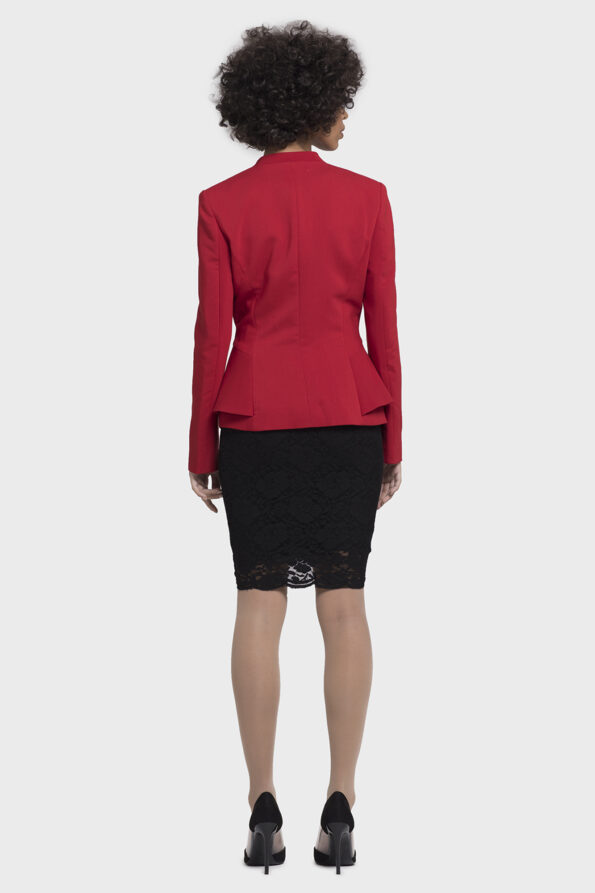 Red Side Peplum Jacket - Image 7
