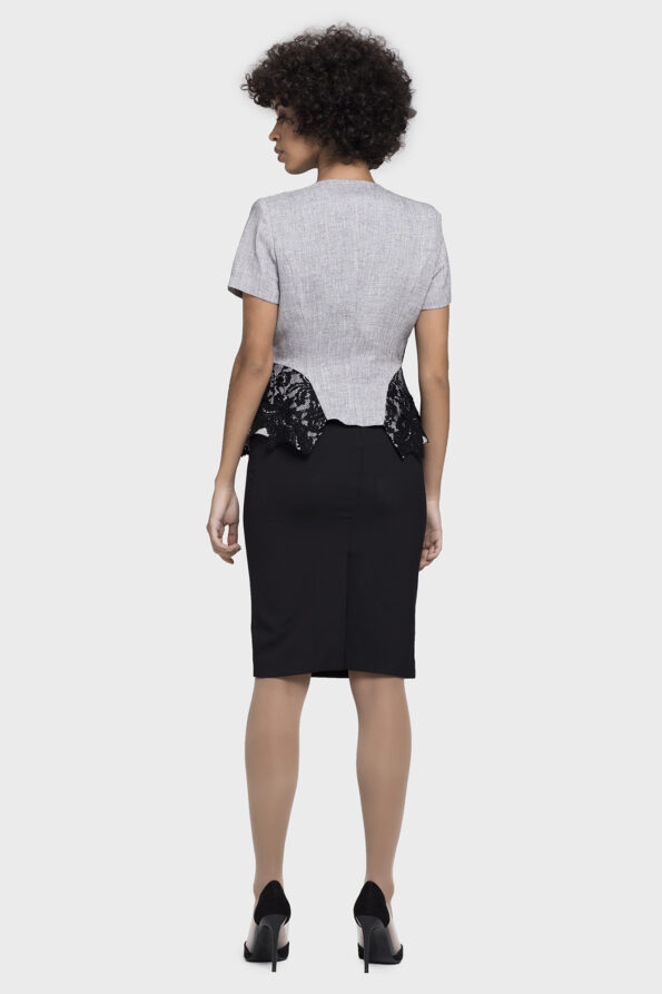Elegant Lace Gray Jacket - Image 7