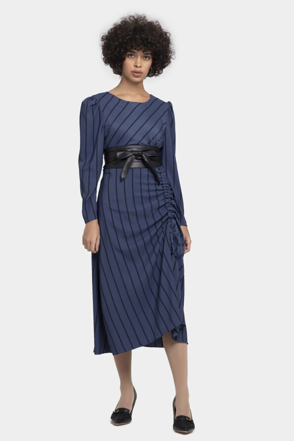 Blue Stripped Long String Dress - Image 5