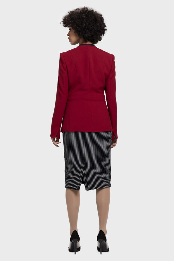 Red Lapel Cuff Jacket - Image 8