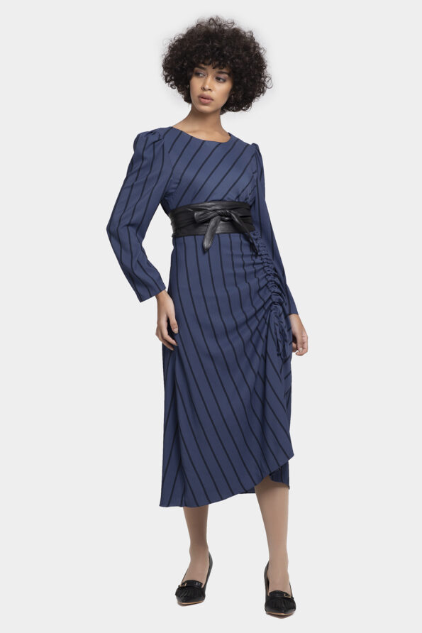Blue Stripped Long String Dress - Image 4