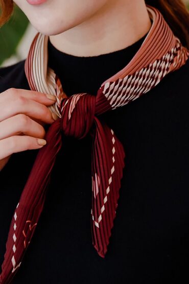 Red Pleated Heart Scarf